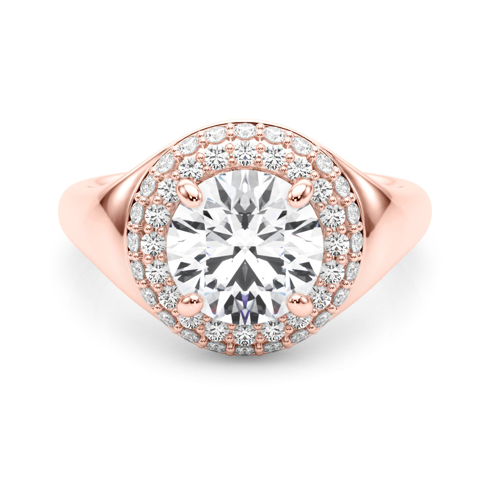 Elegant 1 CT Round Cut Trellis Engagement Ring Setting in 14k Yellow Gold