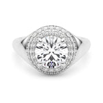 Elegant 1 CT Round Cut Trellis Engagement Ring Setting in 14k Yellow Gold