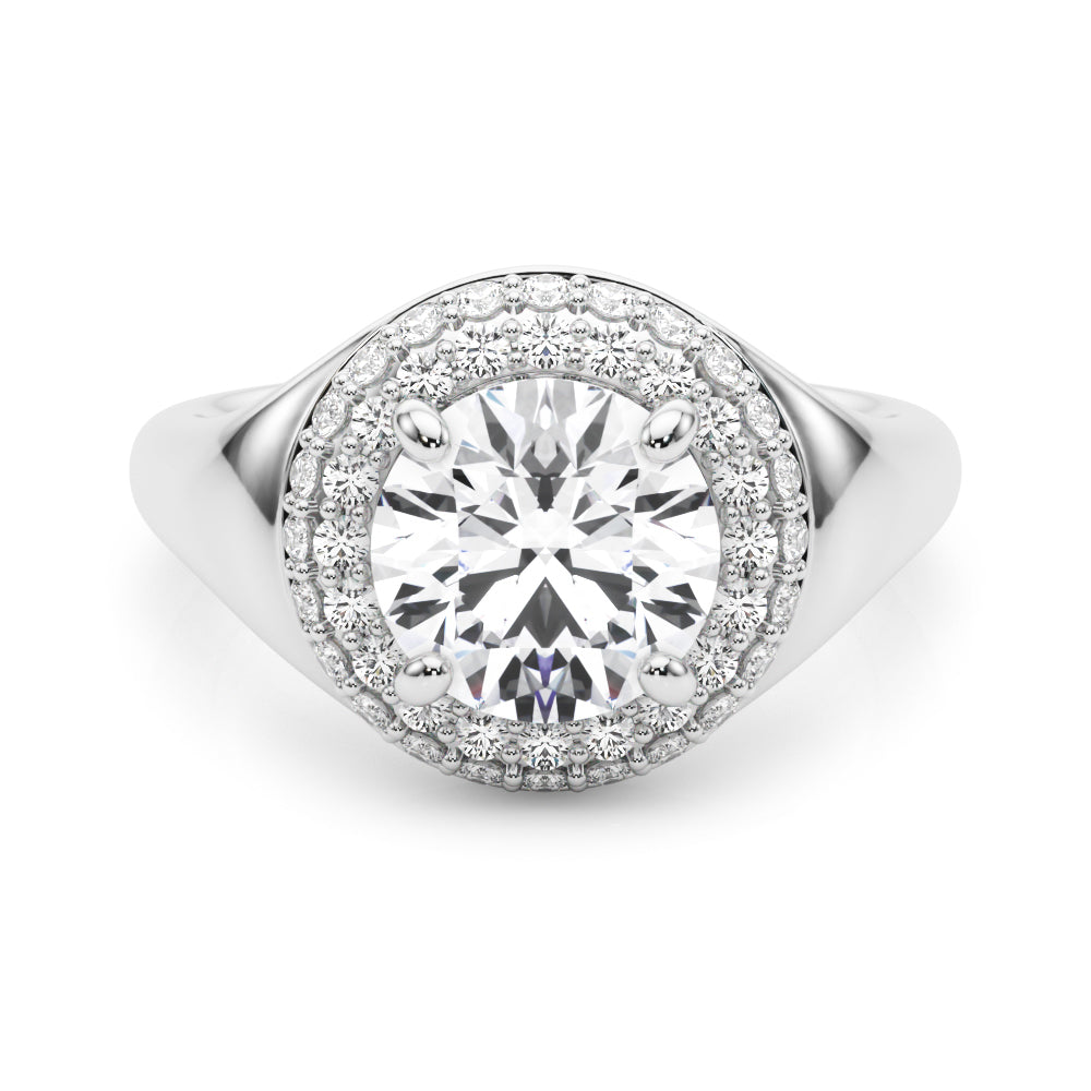 Elegant 1 CT Round Cut Trellis Engagement Ring Setting in 14k Yellow Gold