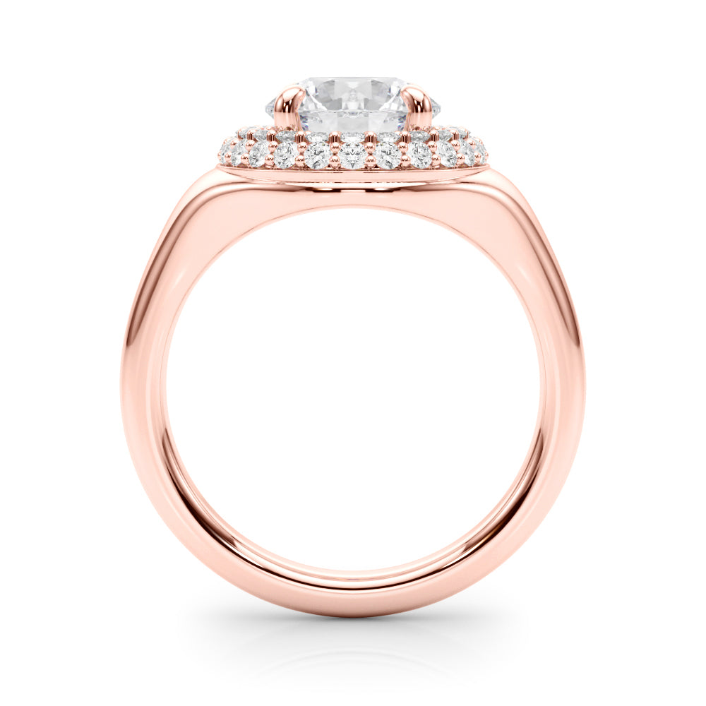 Elegant 1 CT Round Cut Trellis Engagement Ring Setting in 14k Yellow Gold