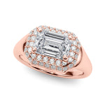 14kt Yellow Gold Emerald Cut Engagement Ring Setting - Trellis Style (6.5x5 MM Center)