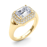 14kt Yellow Gold Emerald Cut Engagement Ring Setting - Trellis Style (6.5x5 MM Center)