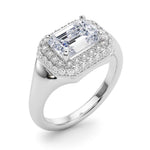 14kt Yellow Gold Emerald Cut Engagement Ring Setting - Trellis Style (6.5x5 MM Center)