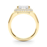 14kt Yellow Gold Emerald Cut Engagement Ring Setting - Trellis Style (6.5x5 MM Center)