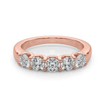 Exquisite 5 Stone Shared Prong Diamond Wedding Band - 1/2 Carat TW, 14k White Gold