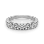 Exquisite 5 Stone Shared Prong Diamond Wedding Band - 1/2 Carat TW, 14k White Gold