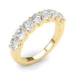 Elegant 7 Stone Shared Prong Diamond Band