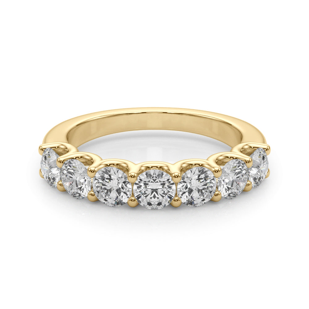 Elegant 7 Stone Shared Prong Diamond Band