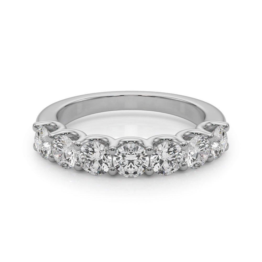Elegant 7 Stone Shared Prong Diamond Band