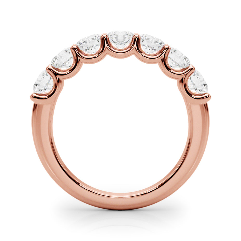 Elegant 7 Stone Shared Prong Diamond Band