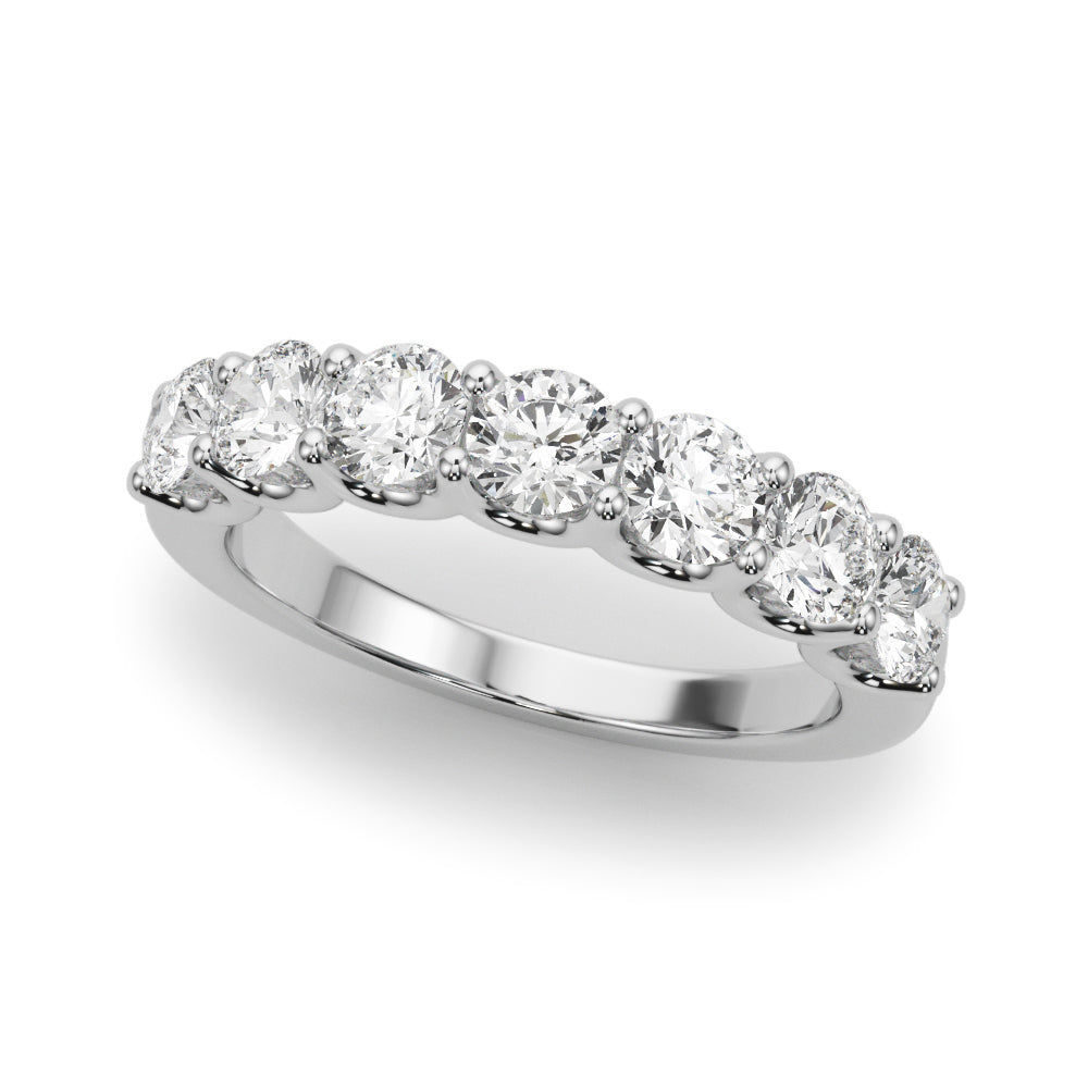 Elegant 7 Stone Shared Prong Diamond Band