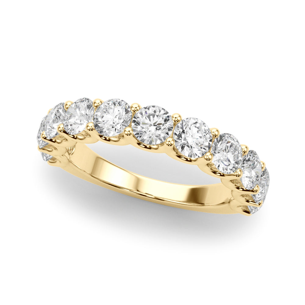 11 Stone Shared Prong Diamond Band - 1 CTW SI1-SI2 G-H 14kt White Gold