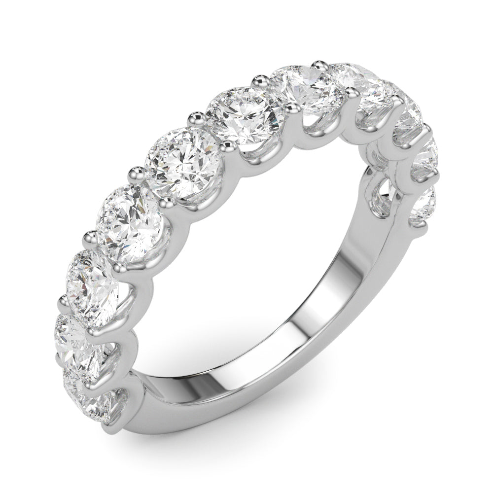 11 Stone Shared Prong Diamond Band - 1 CTW SI1-SI2 G-H 14kt White Gold