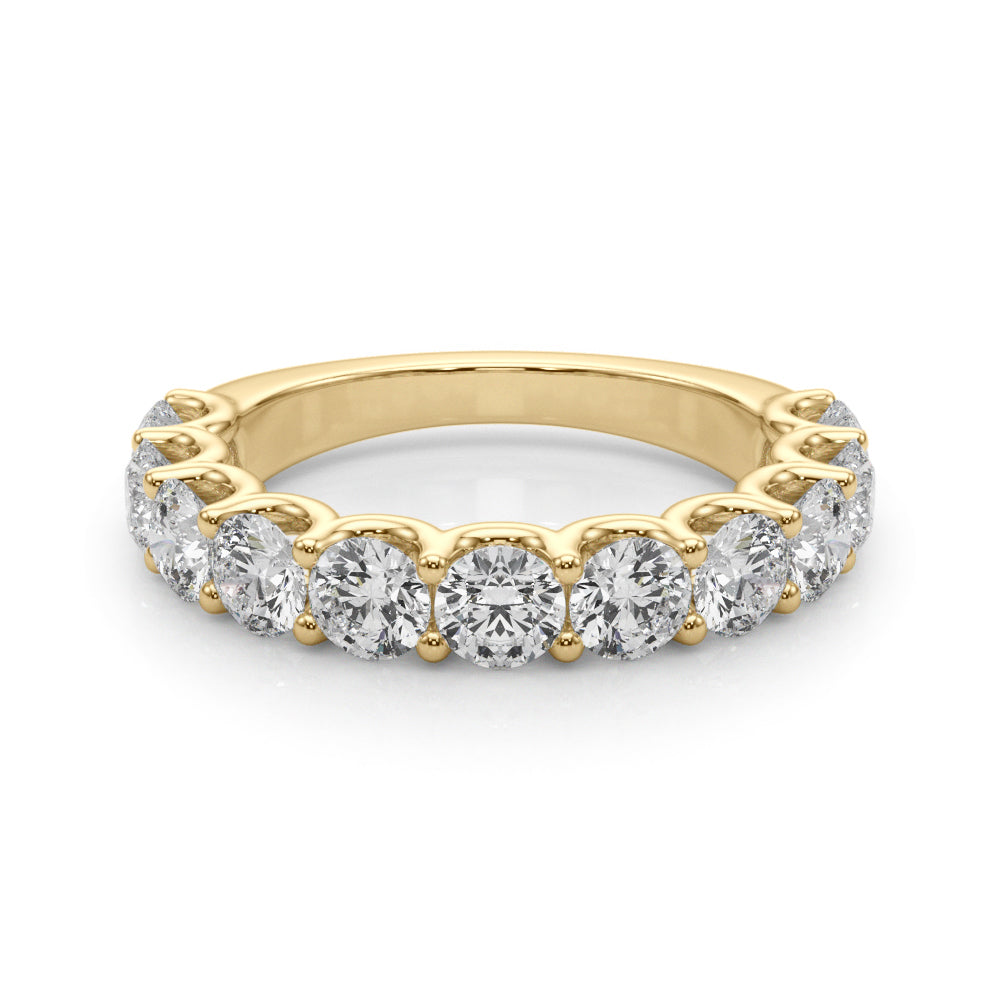 11 Stone Shared Prong Diamond Band - 1 CTW SI1-SI2 G-H 14kt White Gold
