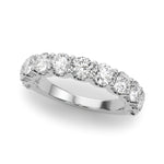 11 Stone Shared Prong Diamond Band - 1 CTW SI1-SI2 G-H 14kt White Gold