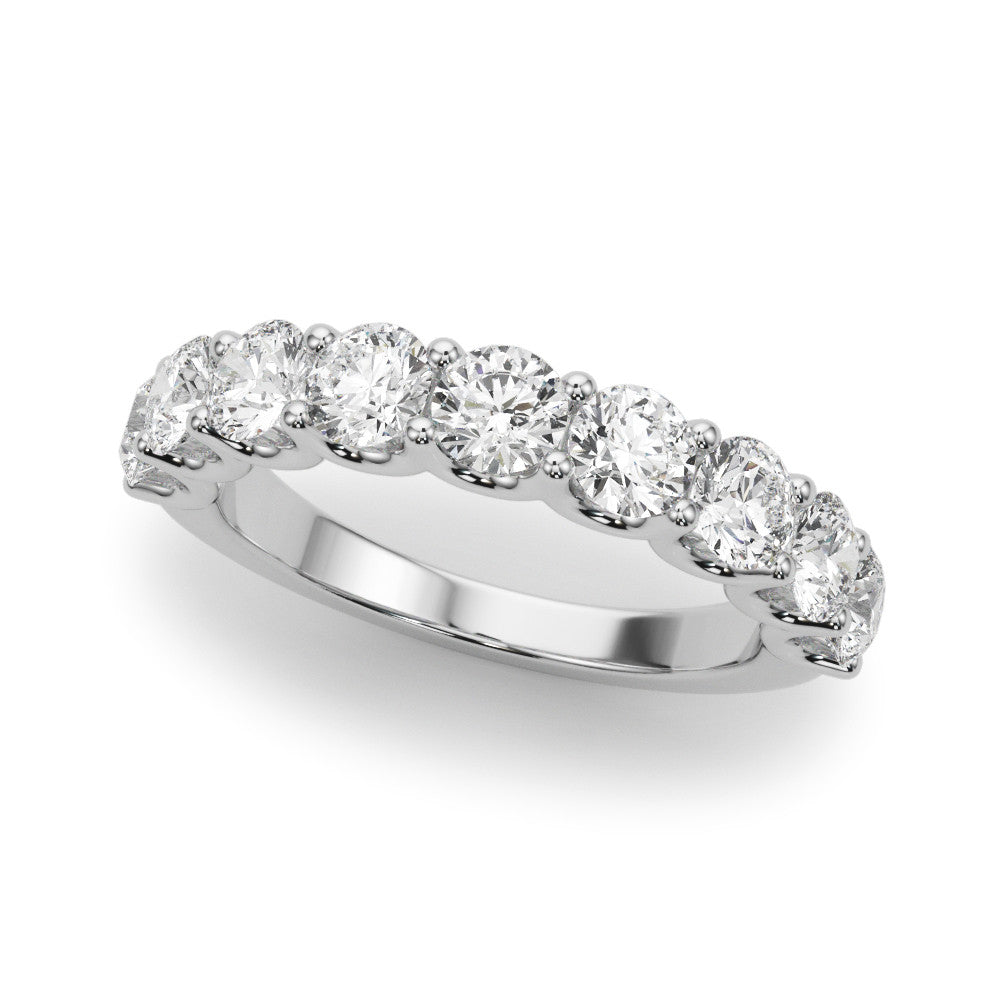 Exquisite 9 Stone Shared Prong Band - Timeless Elegance