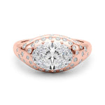 14kt Yellow Gold 1/3 ct TW SI1-GH Oval Semi-Mount Engagement Ring Setting