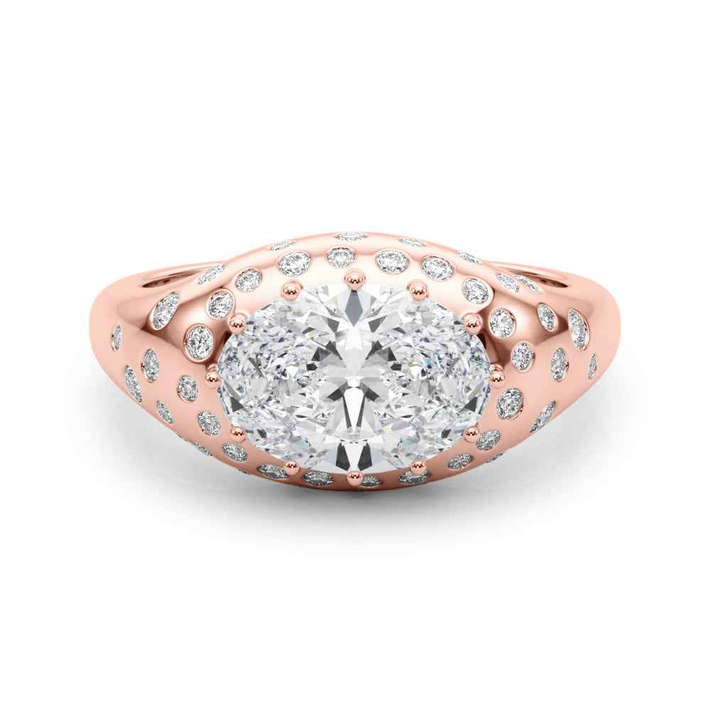 14kt Yellow Gold 1/3 ct TW SI1-GH Oval Semi-Mount Engagement Ring Setting