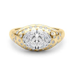 14kt Yellow Gold 1/3 ct TW SI1-GH Oval Semi-Mount Engagement Ring Setting