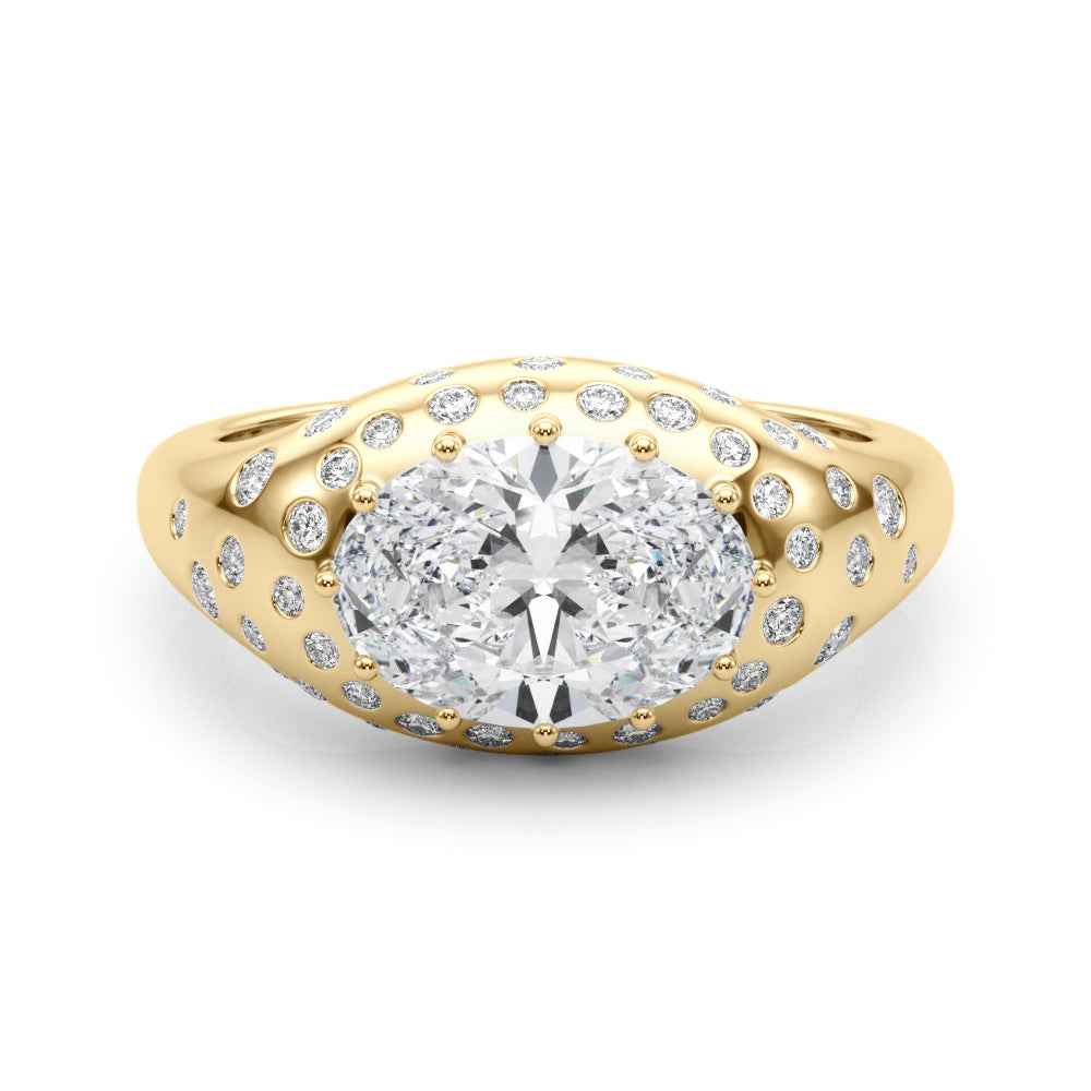 14kt Yellow Gold 1/3 ct TW SI1-GH Oval Semi-Mount Engagement Ring Setting
