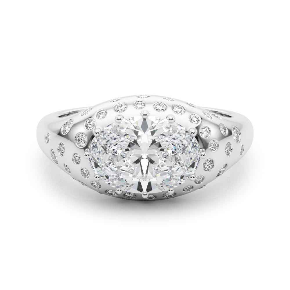 14kt Yellow Gold 1/3 ct TW SI1-GH Oval Semi-Mount Engagement Ring Setting