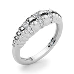 Elegant 14kt White Gold Fashion Band with 1/8 ct tw Diamonds