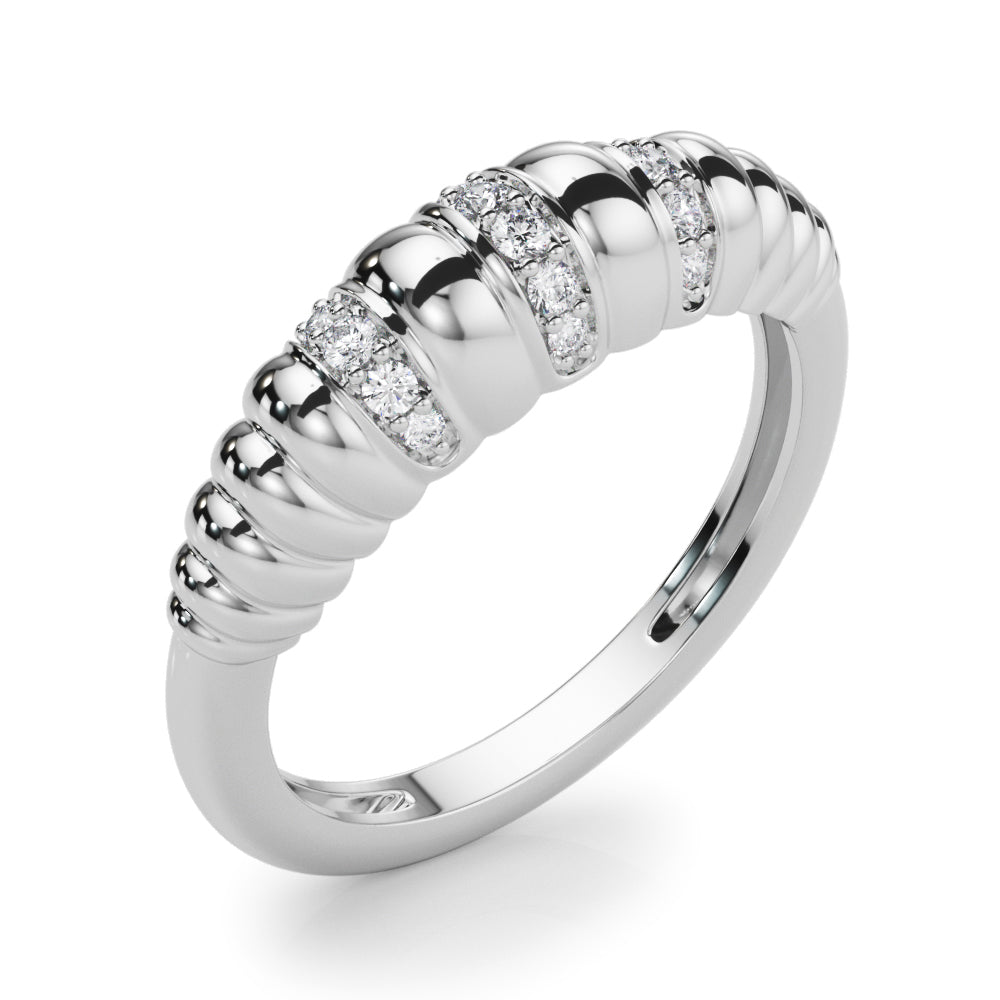 Elegant 14kt White Gold Fashion Band with 1/8 ct tw Diamonds