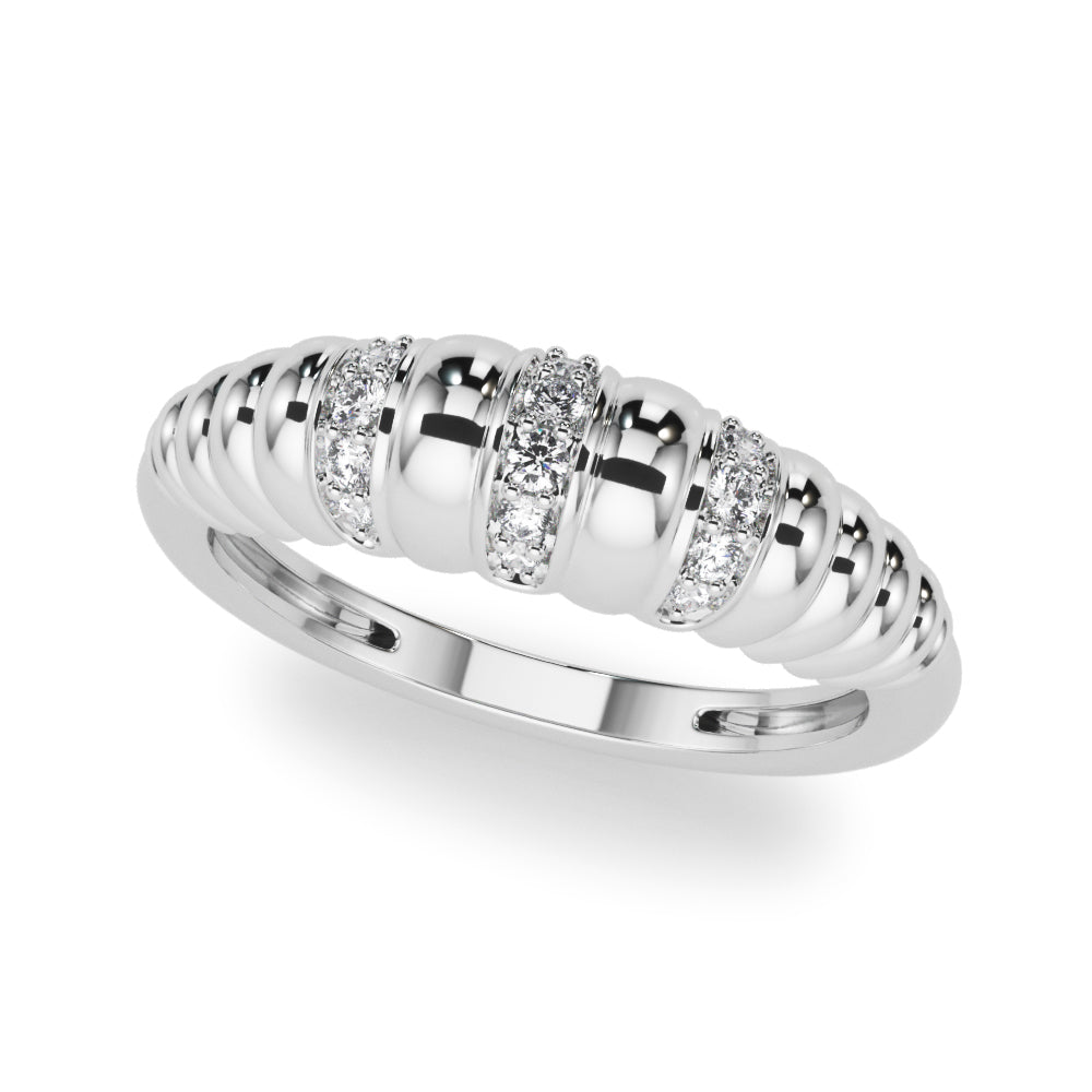 Elegant 14kt White Gold Fashion Band with 1/8 ct tw Diamonds