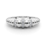 Elegant 14kt White Gold Fashion Band with 1/8 ct tw Diamonds
