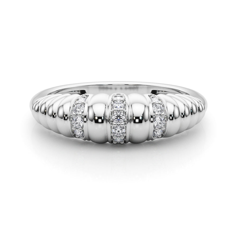 Elegant 14kt White Gold Fashion Band with 1/8 ct tw Diamonds