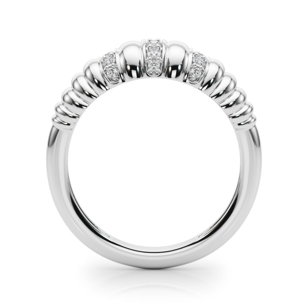 Elegant 14kt White Gold Fashion Band with 1/8 ct tw Diamonds