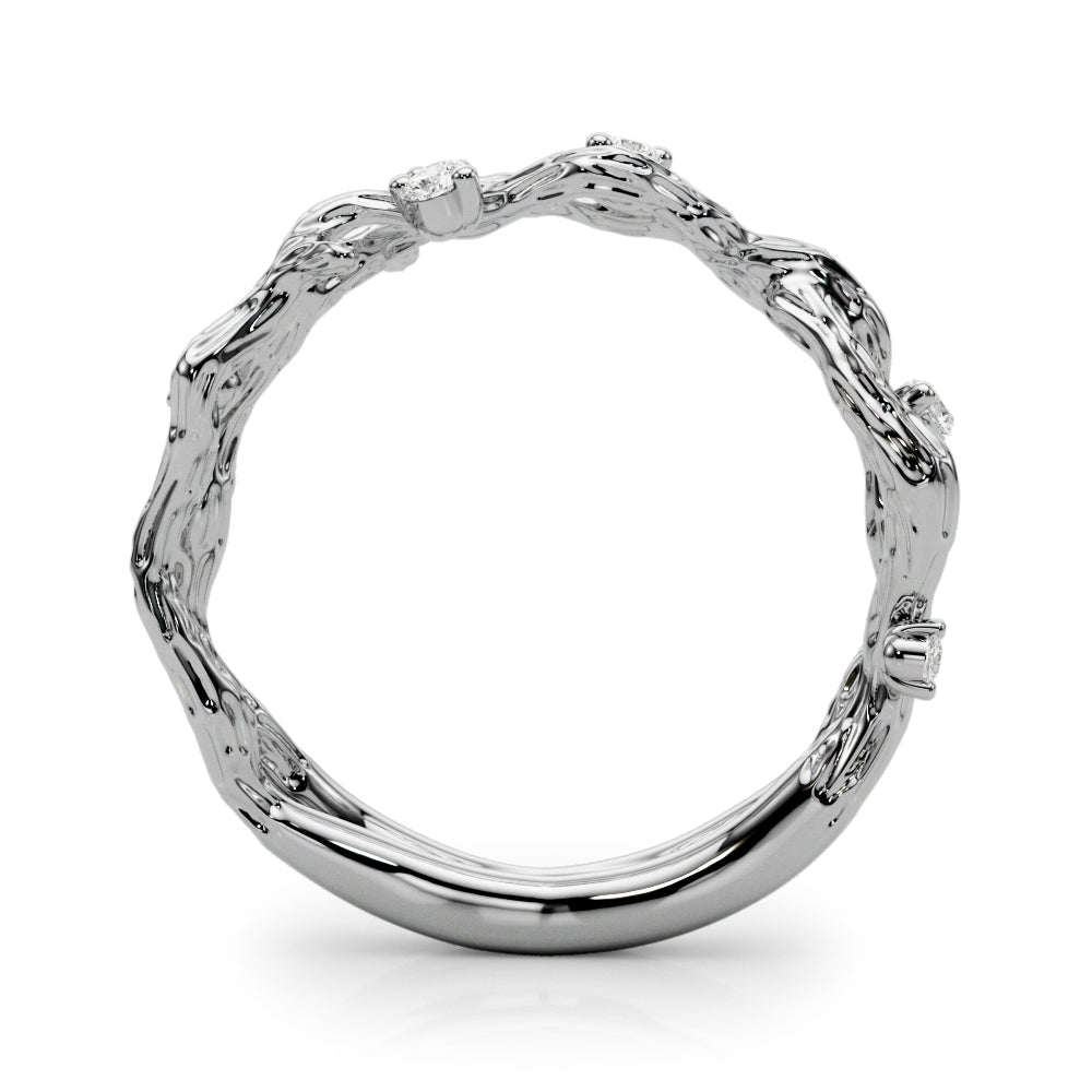 Elegant 14kt White Gold Fashion Band with 1/8 ct tw SI1-SI2, G-H Diamonds
