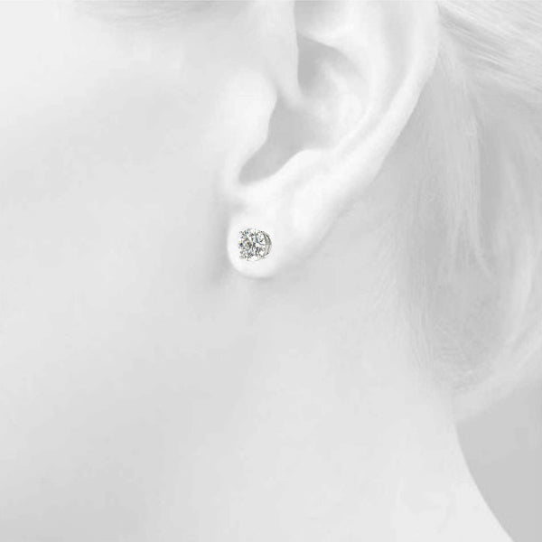 Elegant 14kt White Gold 0.05 Carat Diamond Stud Earrings - VS1-VS2, F-G Quality
