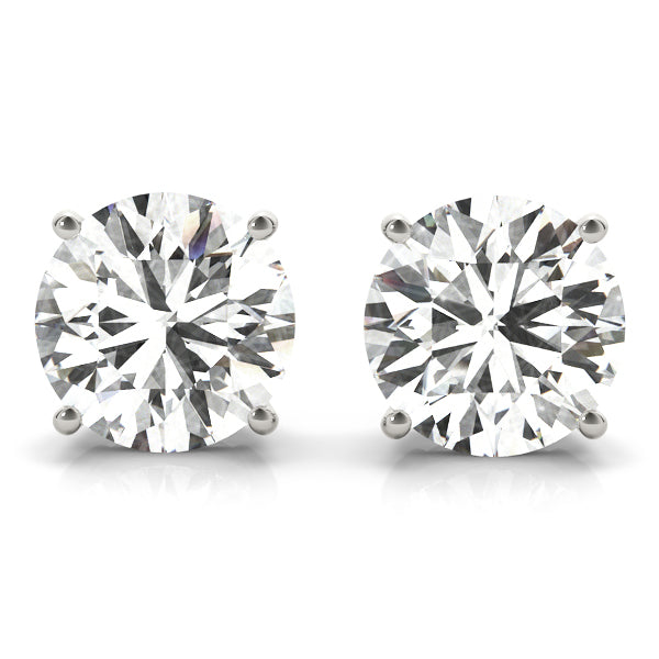 Elegant 14kt White Gold 0.05 Carat Diamond Stud Earrings - VS1-VS2, F-G Quality