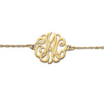 20mm 3 Initial Monogram Bracelet in 14kt White Gold