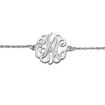 20mm 3 Initial Monogram Bracelet in 14kt White Gold