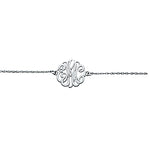 20mm 3 Initial Monogram Bracelet in 14kt White Gold