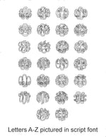 20mm 3 Initial Monogram Bracelet in 14kt White Gold