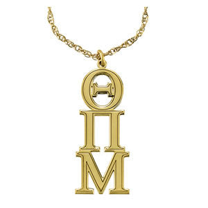 14kt White Gold Greek Letter Pendant Necklace