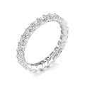 Exquisite Full Eternity Princess Cut Diamond Wedding Band in 14k White Gold