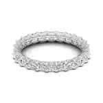Exquisite Full Eternity Princess Cut Diamond Wedding Band in 14k White Gold