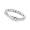 Exquisite Full Eternity Princess Cut Diamond Wedding Band in 14k White Gold