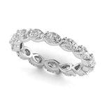 Exquisite 14kt White Gold Full Eternity Pear Diamond Wedding Band - 1.44 cttw
