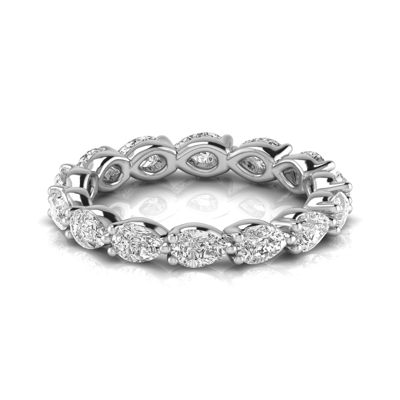 Full Eternity Pear Diamond Wedding Band