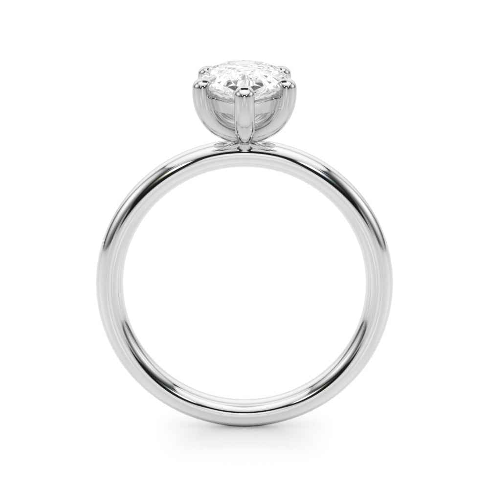 Elegant 14kt White Gold Pear Shape Solitaire Setting - 3/8 Carat Center Stone