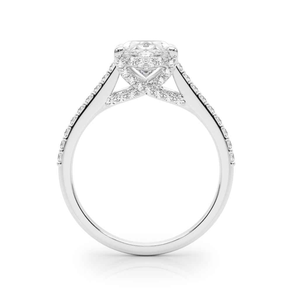 Elegant 14kt White Gold Semi-Mount Engagement Ring with 2.11 Cttw Diamonds - Style 