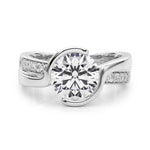 Elegant 14kt White/Yellow Gold Semi-Mount Engagement Ring Setting with 1/4 ct TW SI1-SI2 G-H Diamonds - Style 