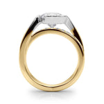 Elegant 14kt White/Yellow Gold Semi-Mount Engagement Ring Setting with 1/4 ct TW SI1-SI2 G-H Diamonds - Style 