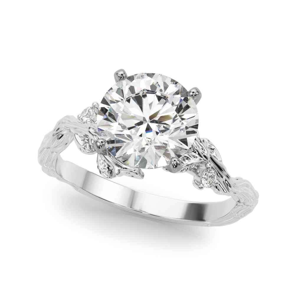 Elegant 14kt Yellow Gold 4-Prong Engagement Ring Setting with 1/20 ct.tw. Diamond Band