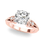 Elegant 14kt Yellow Gold Oval Engagement Ring Semi-Mount with 1/20 ct tw Diamonds